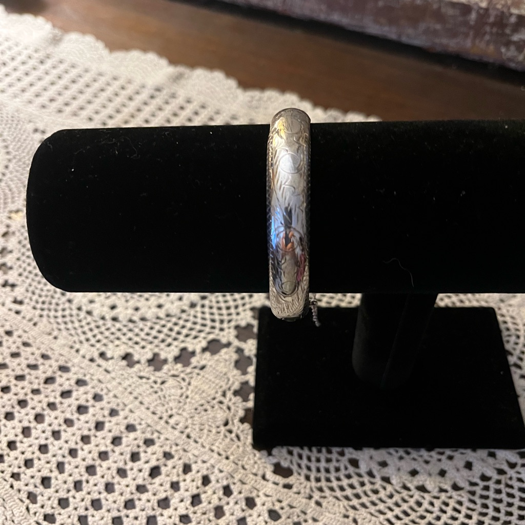 Sterling Silver Bracelet With Chain , Was My Mother’s ,Over 50 Years O